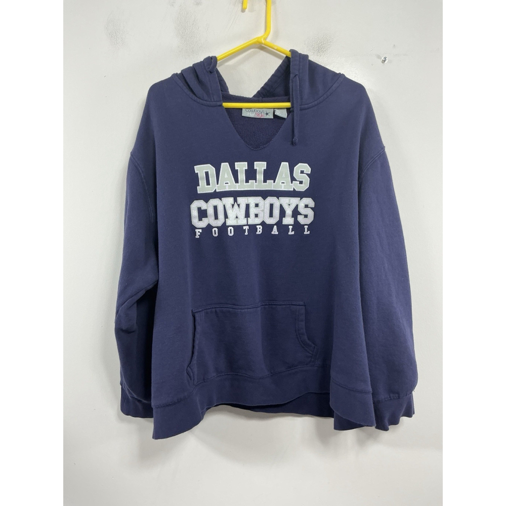 Womans Cowboys Her Style Pullover Hoodie 3X Navy